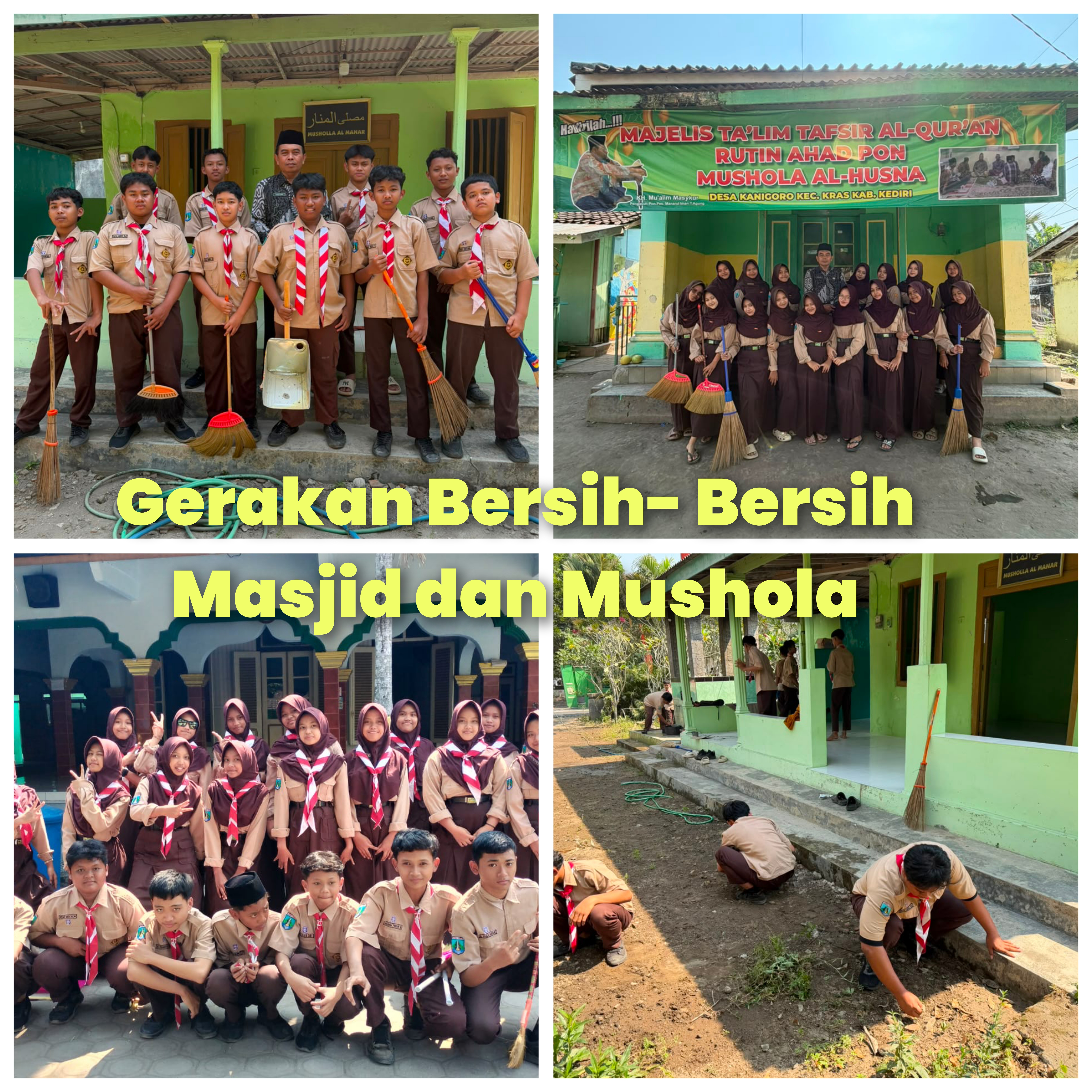 MTsN 2 KEDIRI SUKSESKAN GERAKAN BERSIH- BERSIH MASJID
