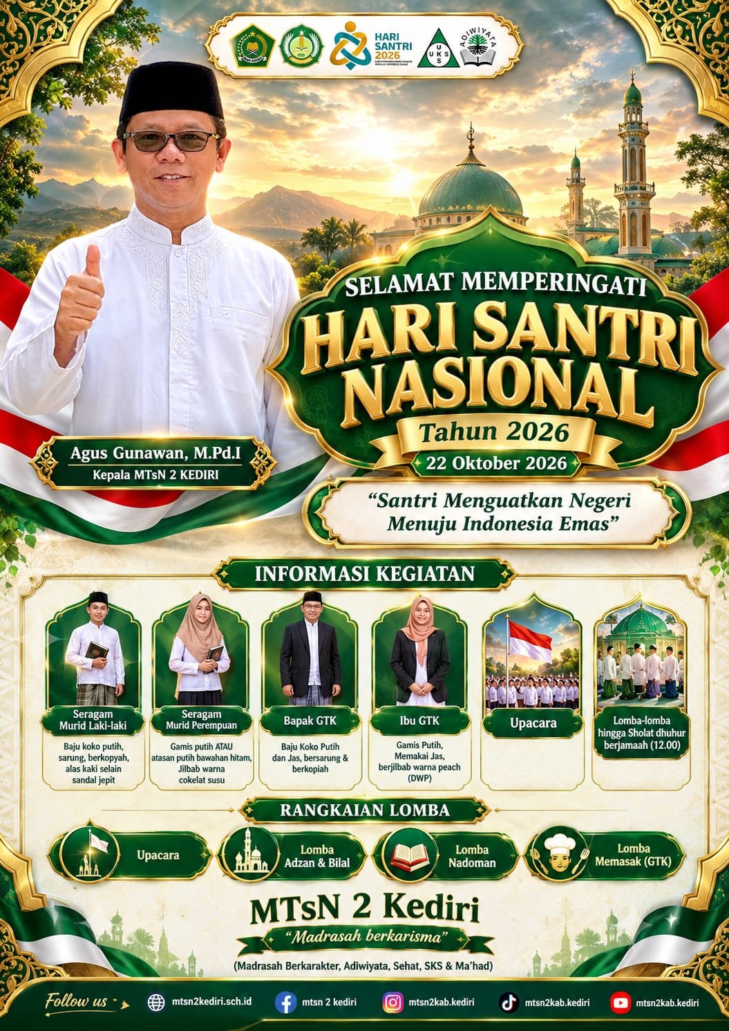 Semarak Hari Santri Nasional 2026, MTsN 2 Kediri Gelar Aneka Lomba Religi dan Memasak