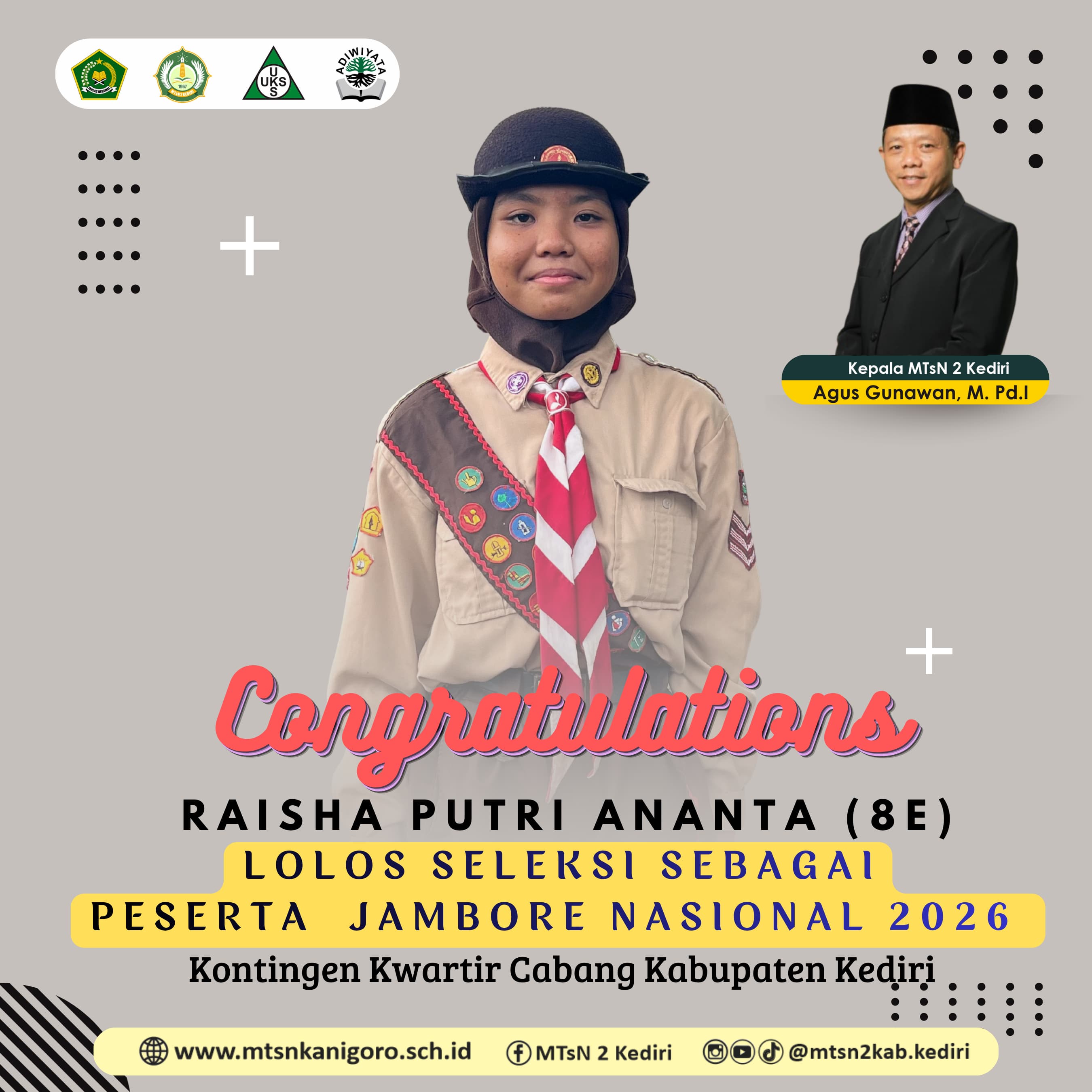 Siswi MTsN 2 Kediri Lolos Seleksi Jambore Nasional 2026