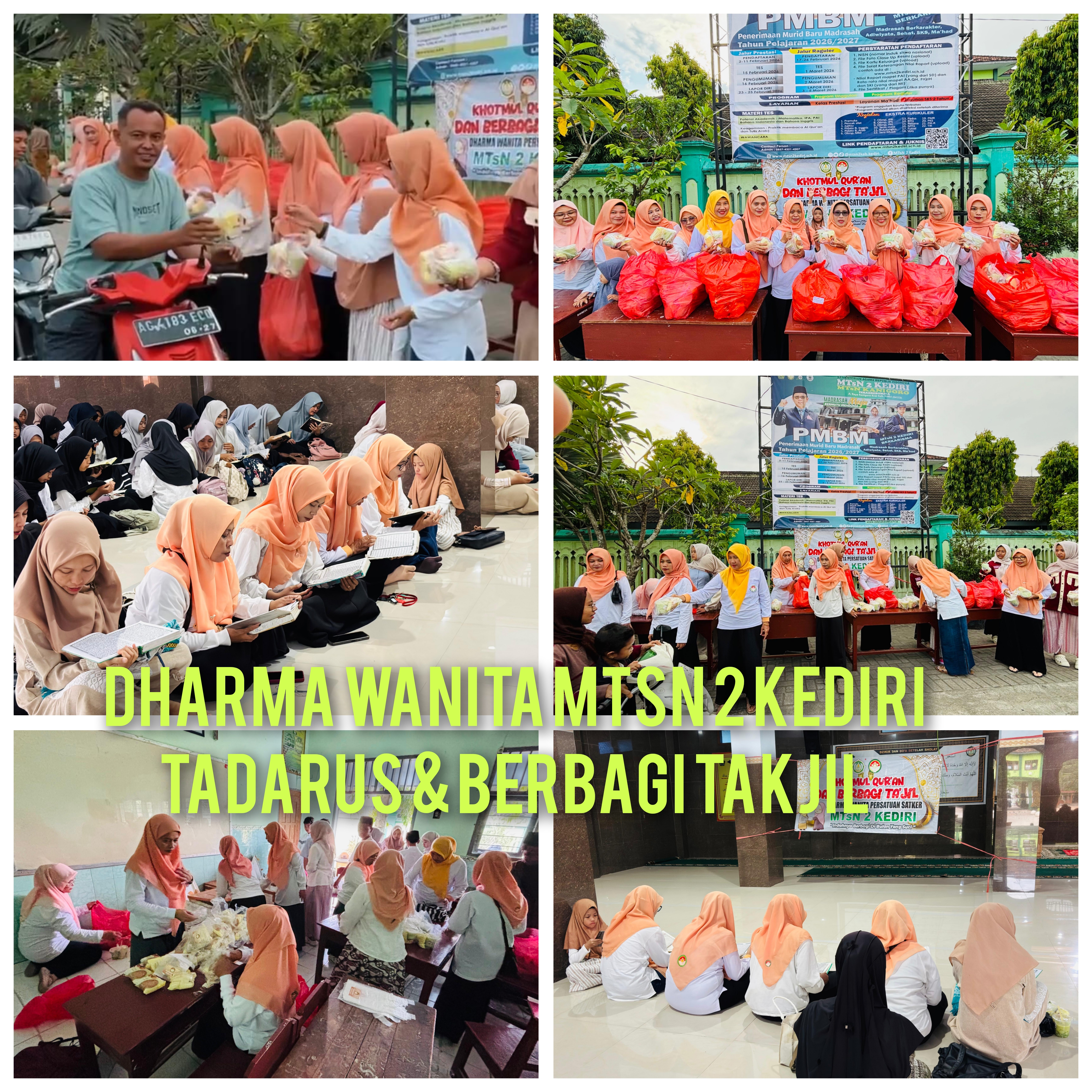 TADARUS DAN  BERBAGI TAKJIL BERSAMA DHARMA WANITA PERSATUAN MTsN 2 KEDIRI