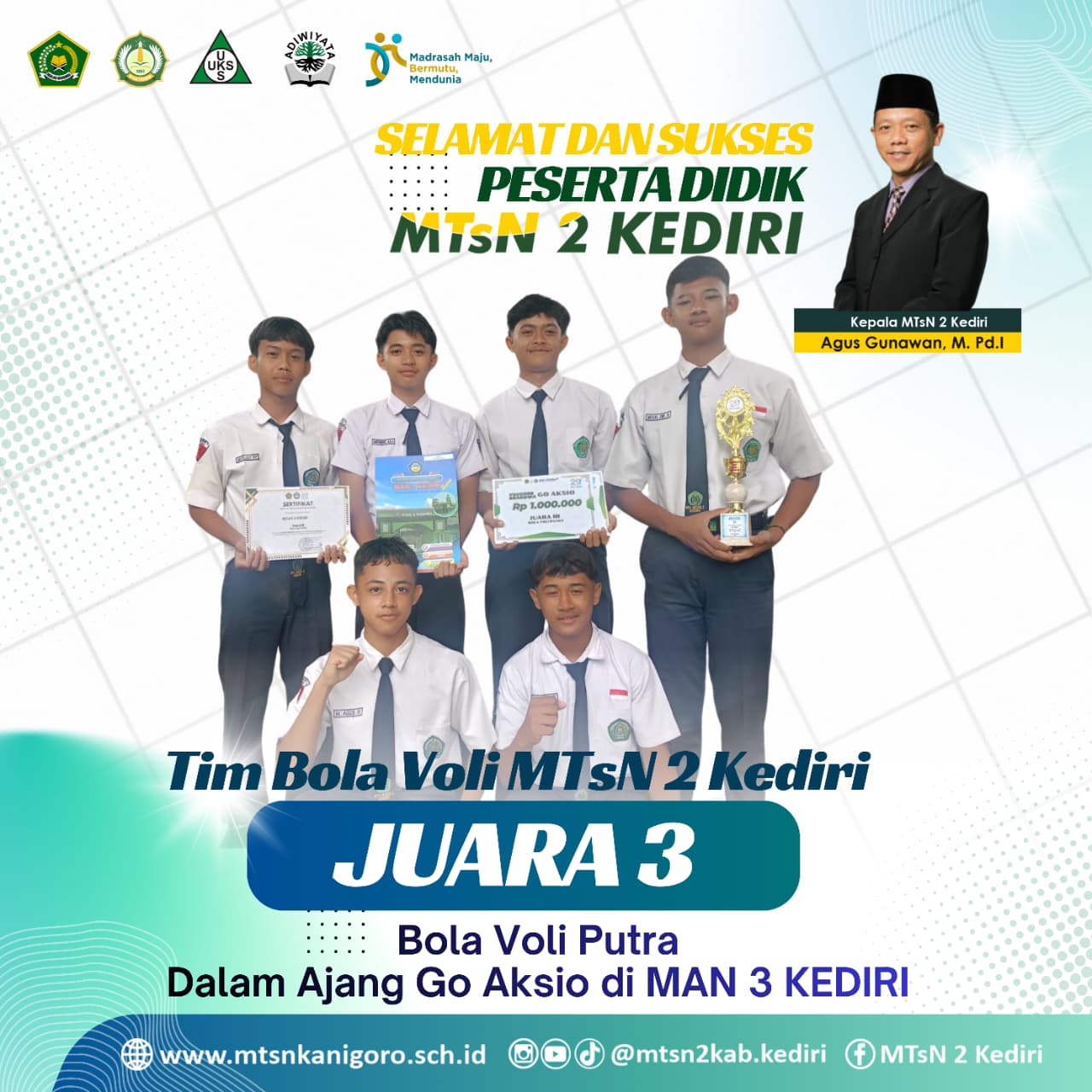 Juara 3 Tim VOLI MTsN 2 Kediri