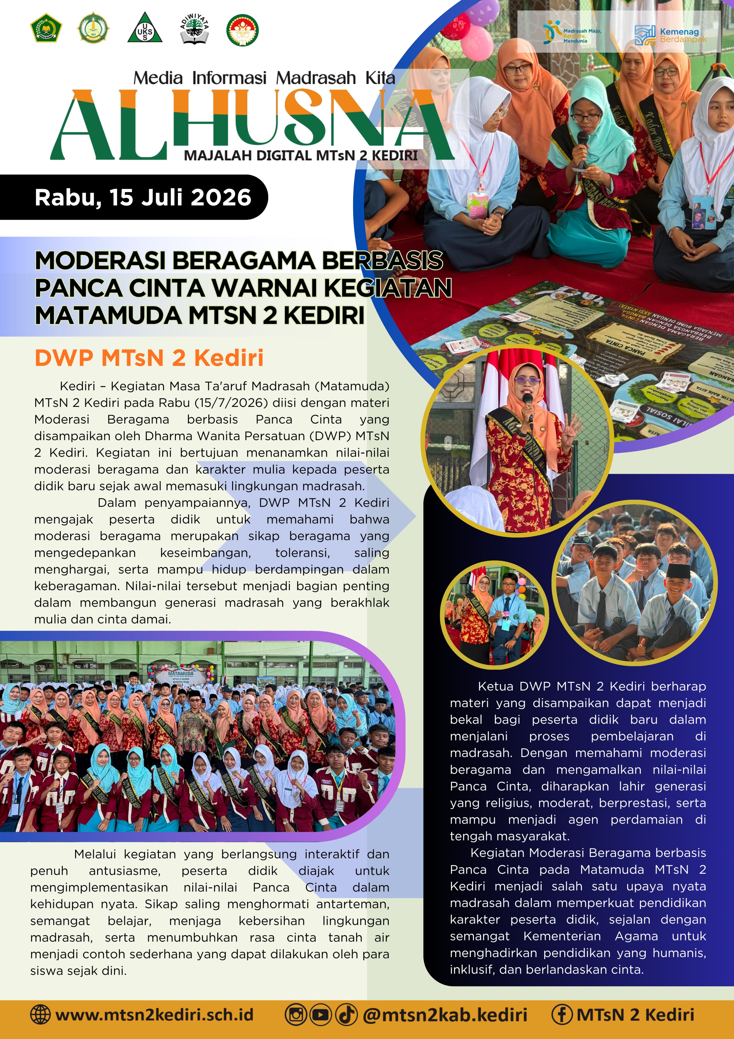 Sosialisasi Moderasi Beragama oleh Dharma Wanita MTsN 2 Kediri