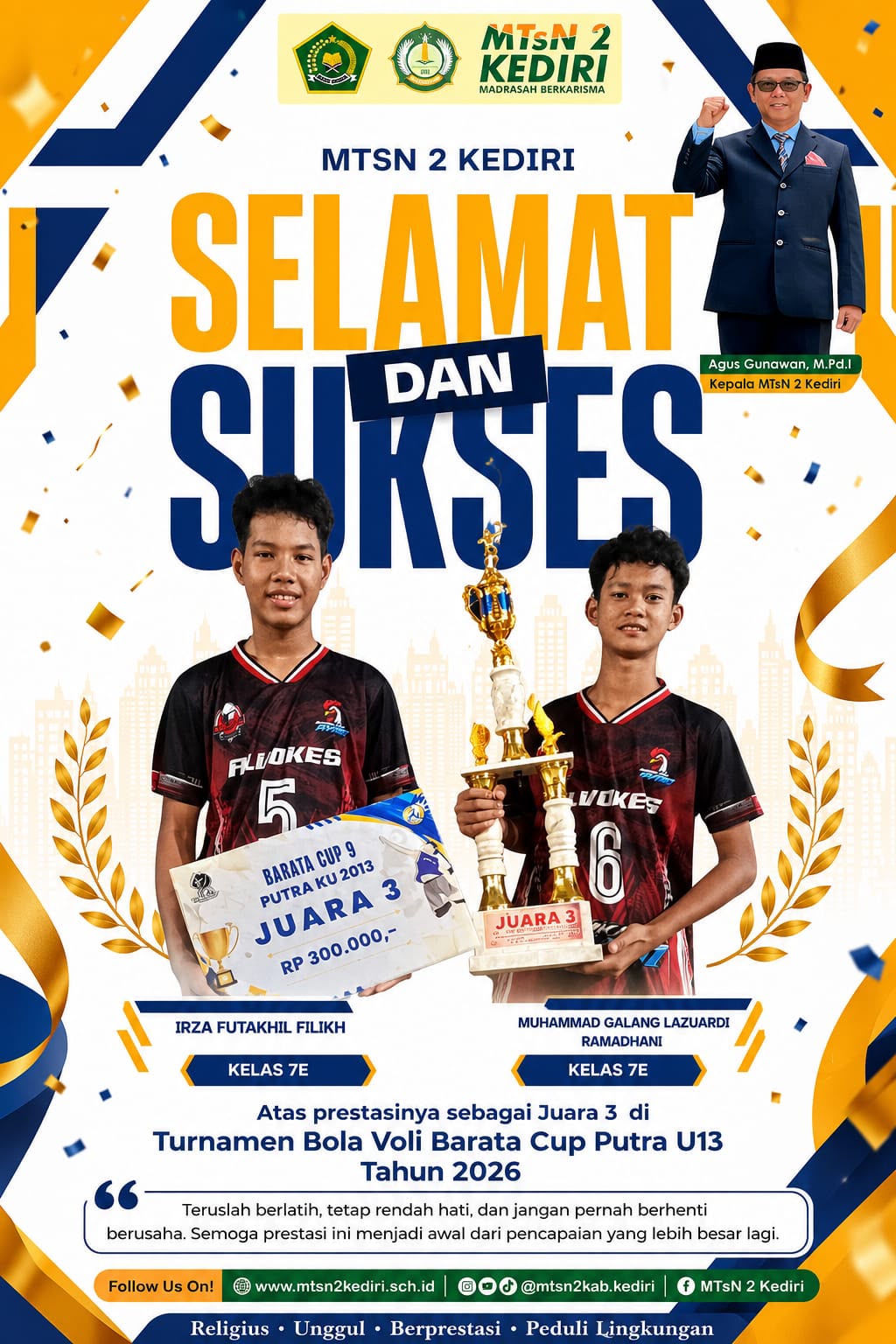 JUARA 3 TURNAMEN BOLA VOLI BARATA CUP