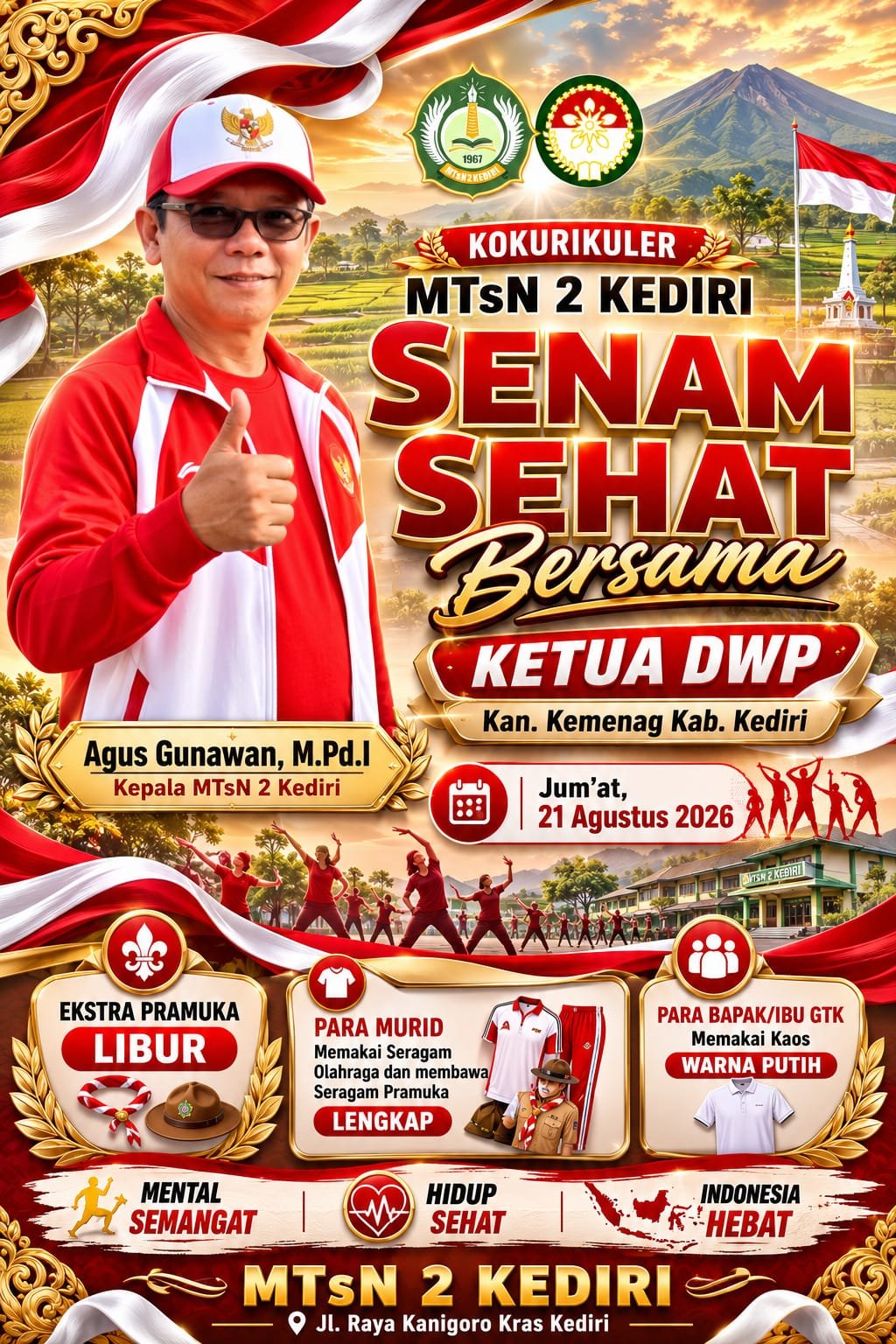 Jumat Sehat bersama Dharma Wanita MTsN 2 Kediri