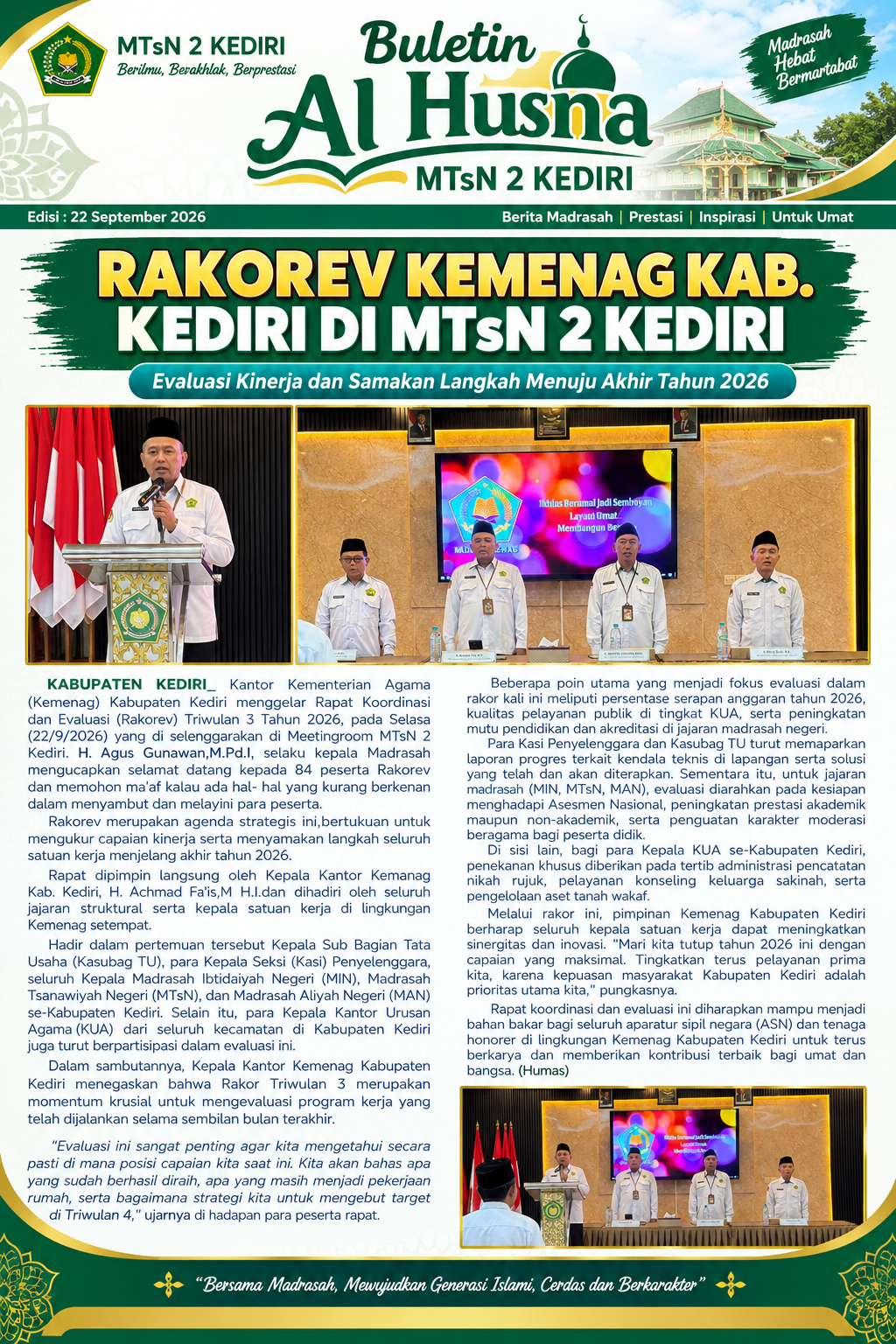 RAKOREV TRI WULAN 3 KEMENAG KAB. KEDIRI