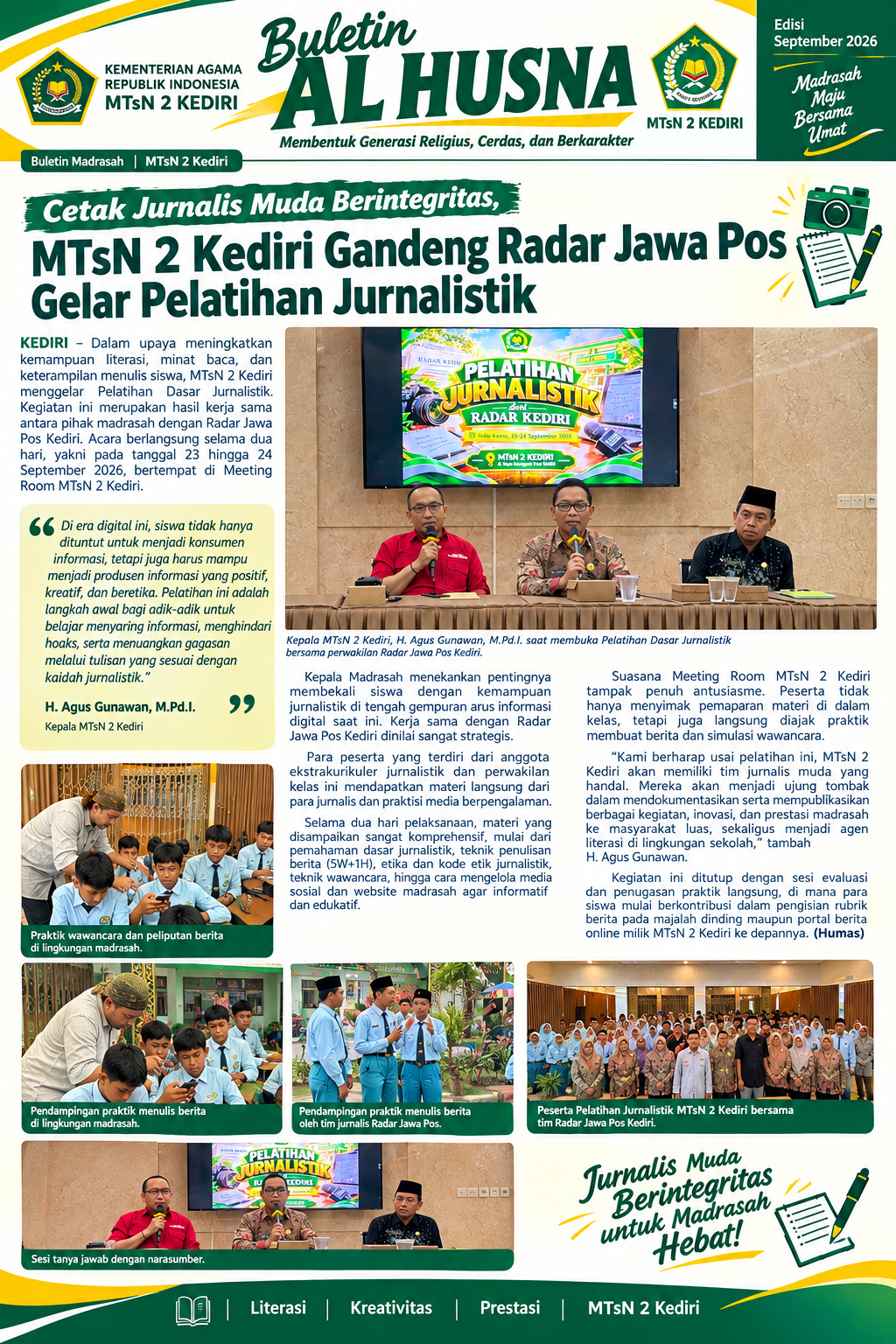 PELATIHAN JURNALISTIK BERSAMA RADAR KEDIRI